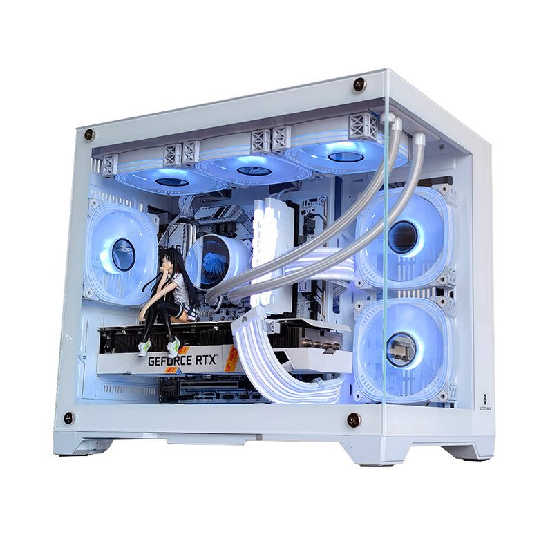海景房机箱CG381W白色高颜值电脑台式matx主机箱